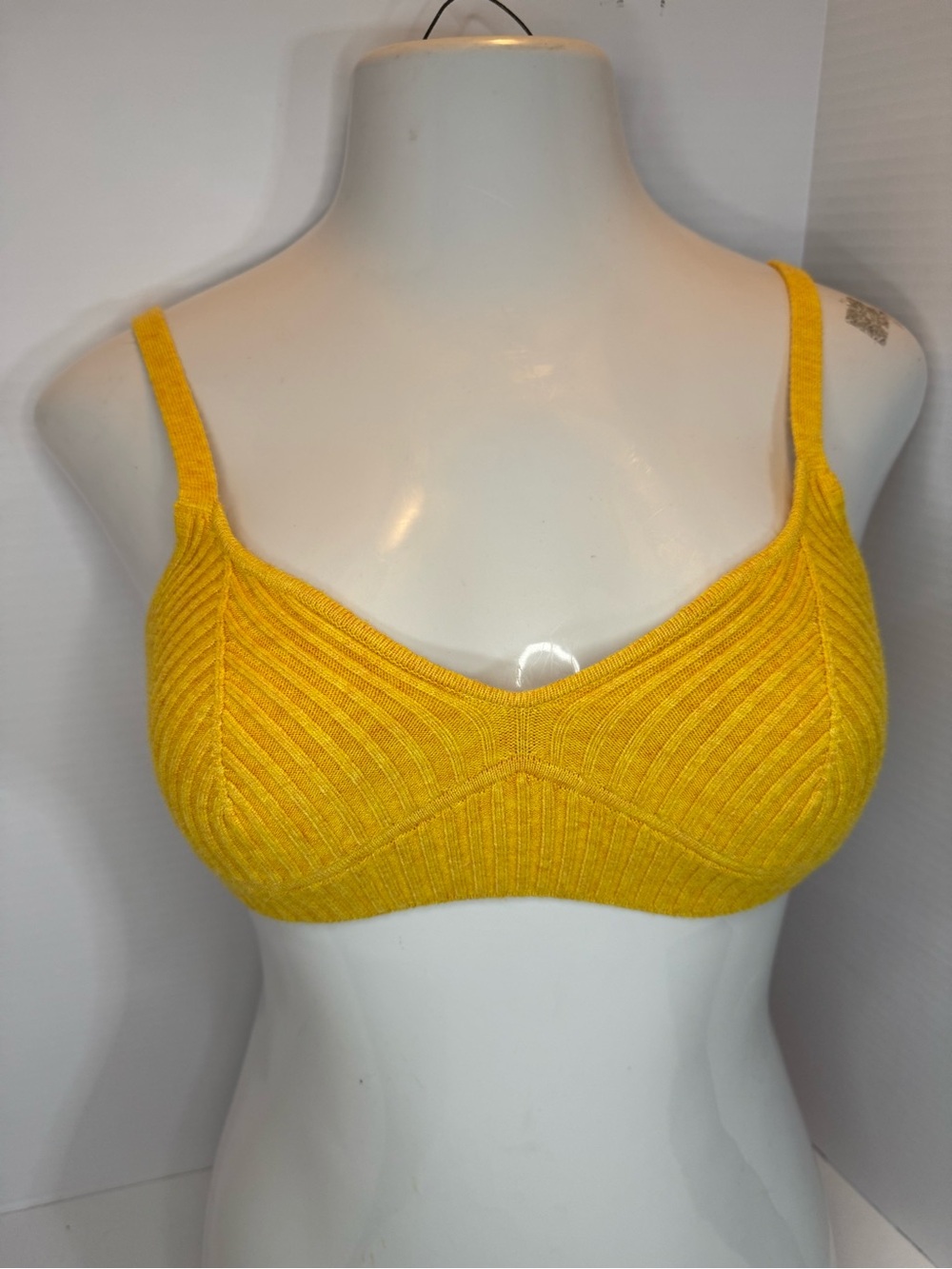 wild fable Yellow Ribbed Knit Bralette